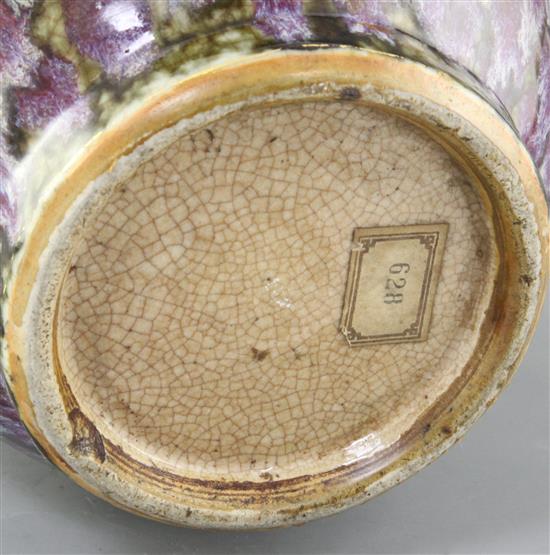 A Chinese purple splashed porcelain bottle vase, 19th century, height 30.5cm